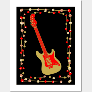 Christmas Electric Guitar Posters and Art